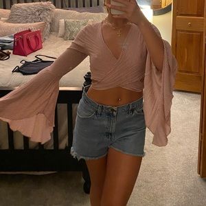 Bell sleeve crop top